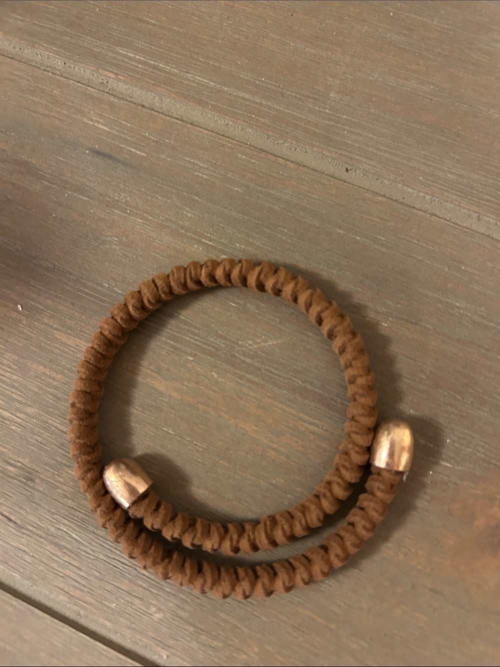 Plunder Brown Double Wrap Stretch Bracelet Gold Tone (NWOT)